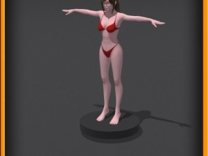 Realistic female body no rig 3D Model