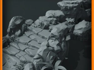 generic stone stairs basemesh 3D Model