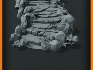 generic stone stairs basemesh 3D मॉडल