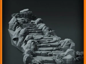 generic stone stairs basemesh 3D Model