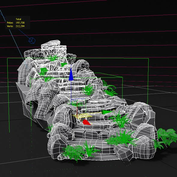 generic stone stairs basemesh 3D Model .c4d .max .obj .3ds .fbx .stl .blend 