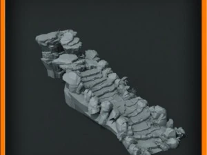 generic stone stairs basemesh 3D Model