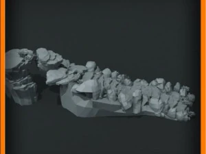 generic stone stairs basemesh 3D Model