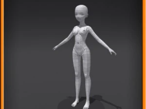 Weibliches Low-Poly-Basismodell 3D Modell