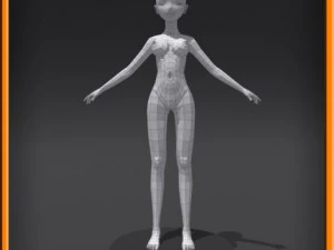 Female low poly base model 3D Model