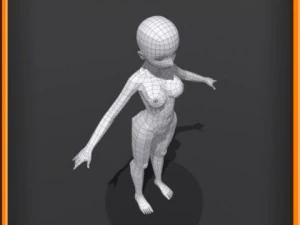 Female low poly base model 3D Model