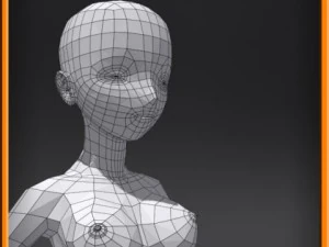 Female low poly base model 3D Model