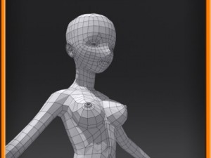 Female low poly base model 3D Model