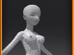 Female low poly base model 3D Model