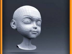 cartoon girl head Modèle 3D