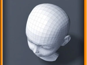 cartoon girl head 3D Model