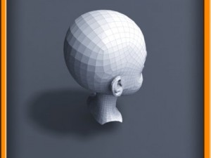 cartoon girl head Modèle 3D