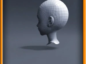 cartoon girl head 3D Model