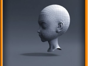 cartoon girl head Modèle 3D