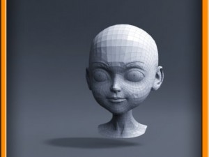cartoon girl head Modèle 3D