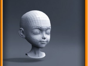 cartoon girl head Modèle 3D
