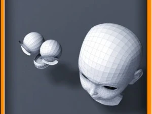 cartoon girl head 3D Model