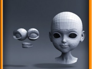 cartoon girl head Modèle 3D