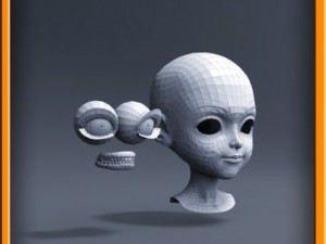 cartoon girl head Modèle 3D