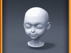 cartoon girl head Modèle 3D