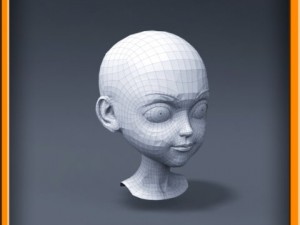 cartoon girl head Modèle 3D