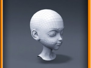 cartoon girl head Modèle 3D