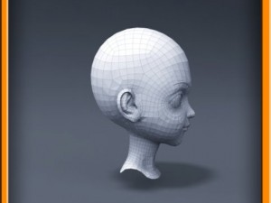 cartoon girl head Modèle 3D