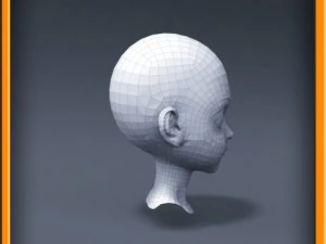 cartoon girl head 3D Model
