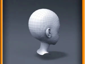 cartoon girl head 3D Model