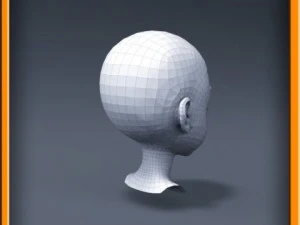 cartoon girl head 3D Model
