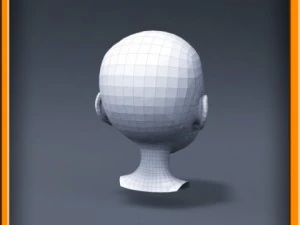 cartoon girl head 3D Model