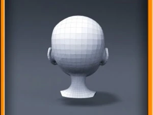 cartoon girl head 3D Model