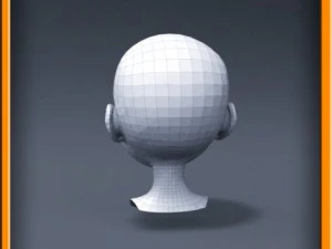 cartoon girl head 3D Model