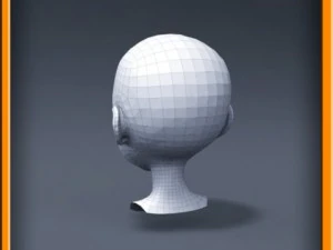 cartoon girl head 3D Model
