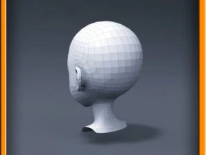 cartoon girl head 3D Model