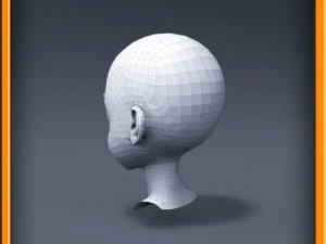cartoon girl head 3D Model