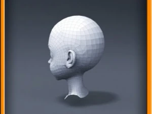 cartoon girl head 3D Model