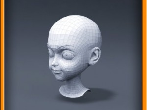 cartoon girl head Modèle 3D