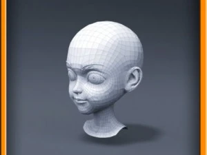 cartoon girl head 3D Model