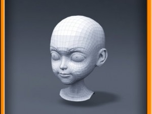 cartoon girl head Modèle 3D