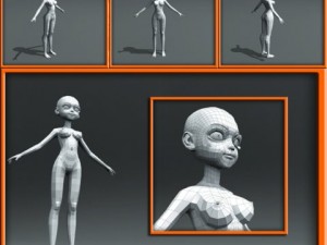girl low poly base model 3D 모델