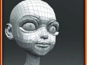 girl low poly base model 3D Model