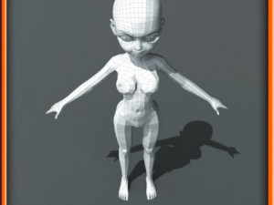 girl low poly base model Modello 3D