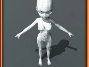 girl low poly base model 3D Model