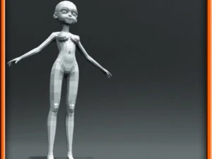 girl low poly base model 3D Model