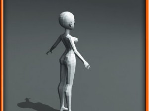 girl low poly base model Modello 3D