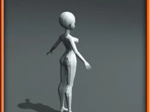 girl low poly base model 3D Model