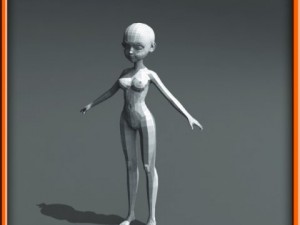girl low poly base model Modello 3D