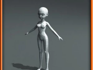 girl low poly base model 3D Model