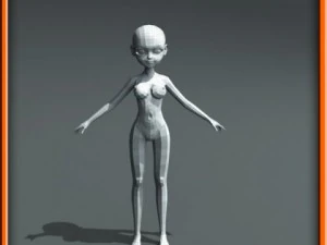 girl low poly base model 3D Model